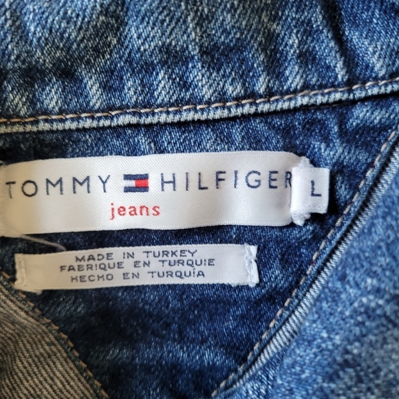 Tommy Hilfiger Trucker Jean Medium Wash Denim Jacket Size Women's Large - Picture 11 of 12